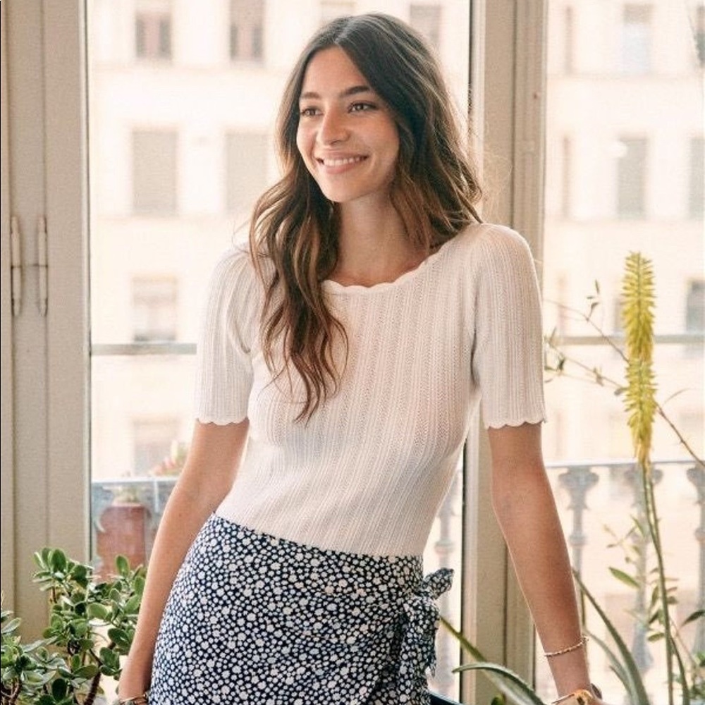 ISO Sezane Romy Knit Top L